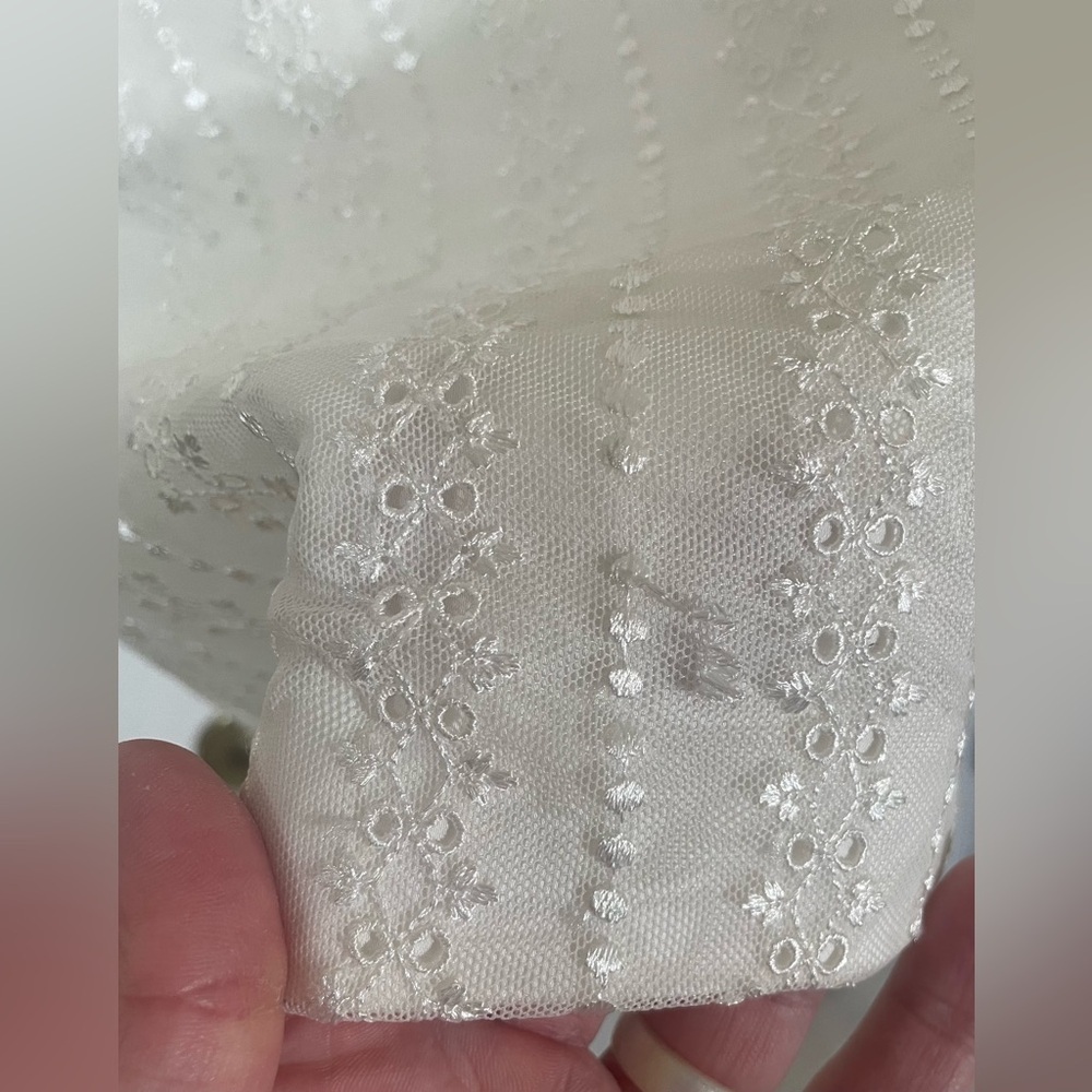 Sau Dress 6 Square Neck Long Lace Sleeve White Sheath Eyelet Bridal New NWT - Picture 16 of 16